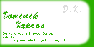 dominik kapros business card